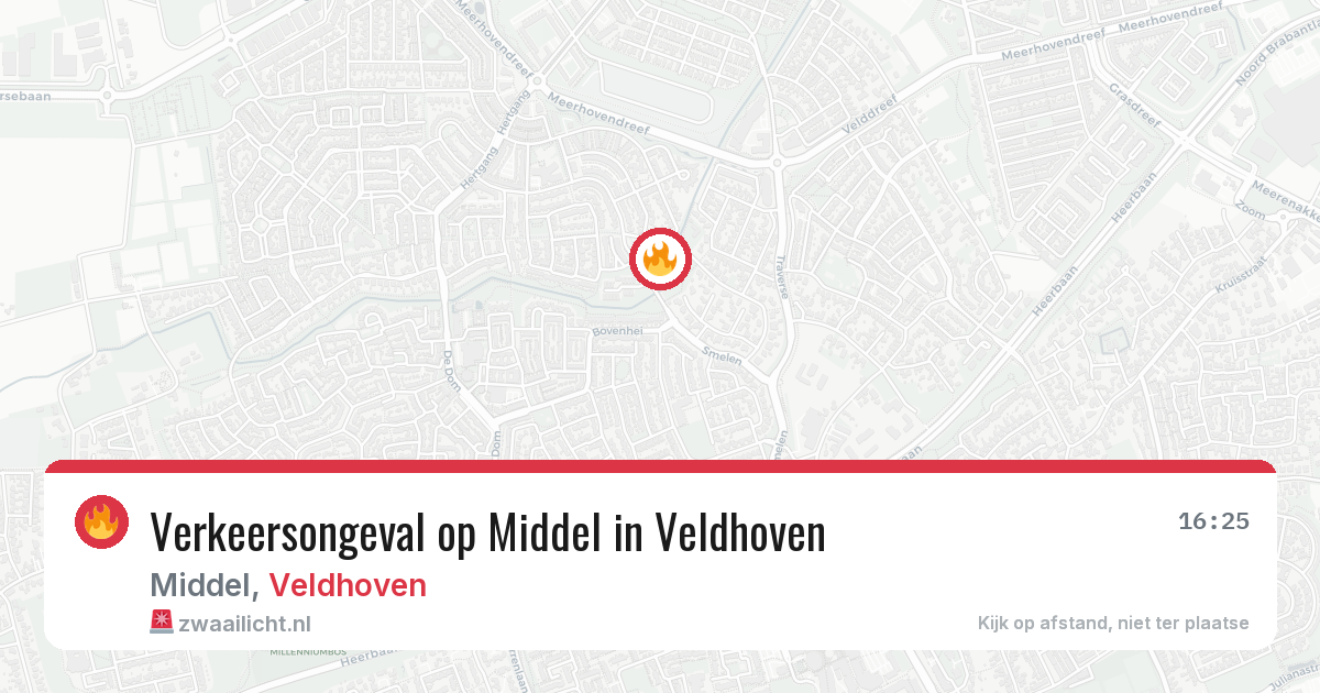 Verkeersongeval op Middel in Veldhoven — 12 jul 2026