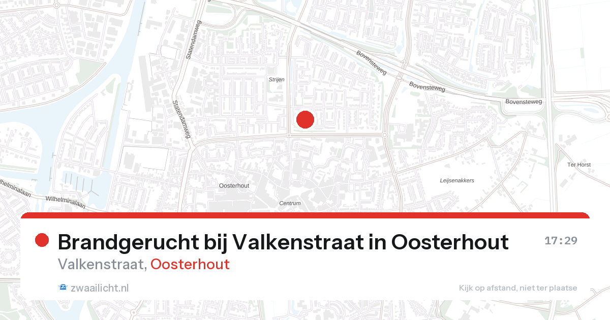 Brandgerucht bij Valkenstraat in Oosterhout — 26 feb 2026