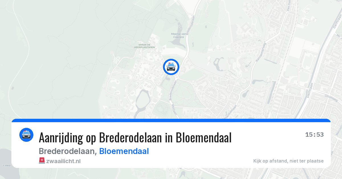Aanrijding op Brederodelaan in Bloemendaal — 14 jun 2026