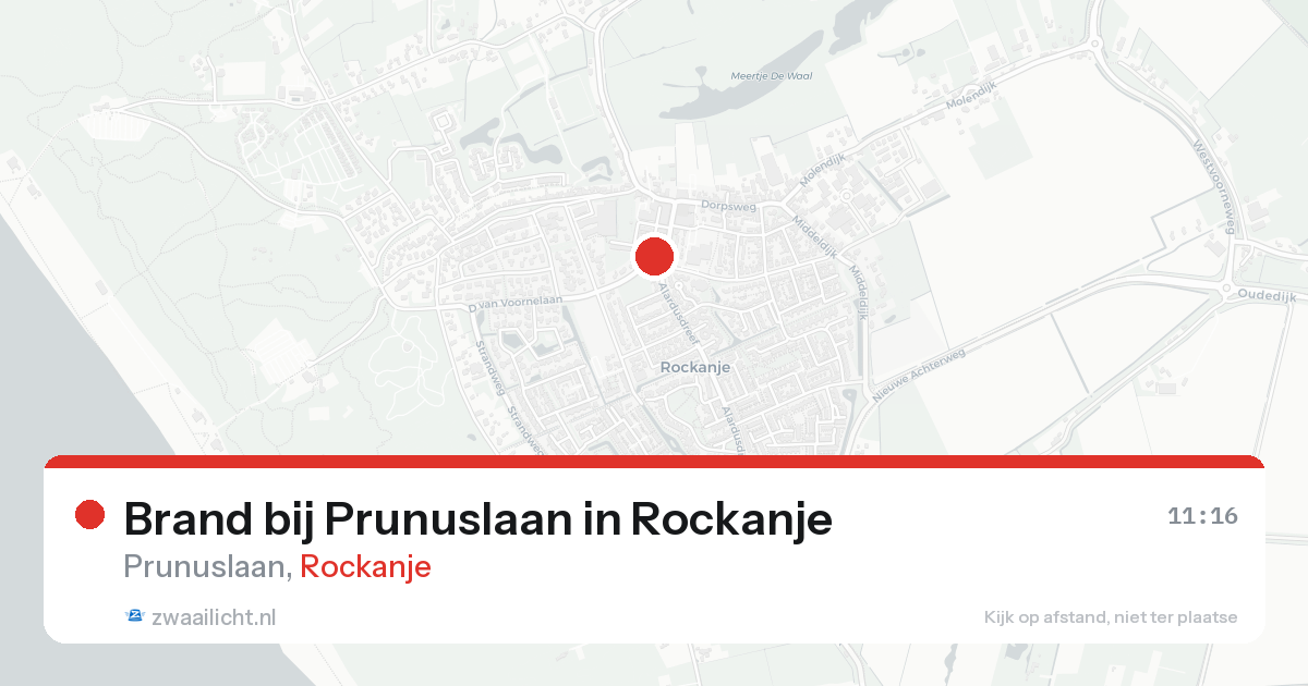 Brand bij Prunuslaan in Rockanje — 19 aug 2026