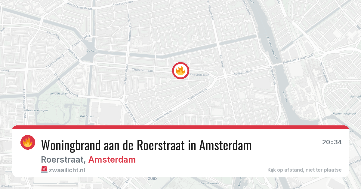 Woningbrand aan de Roerstraat in Amsterdam — 1 apr 2026