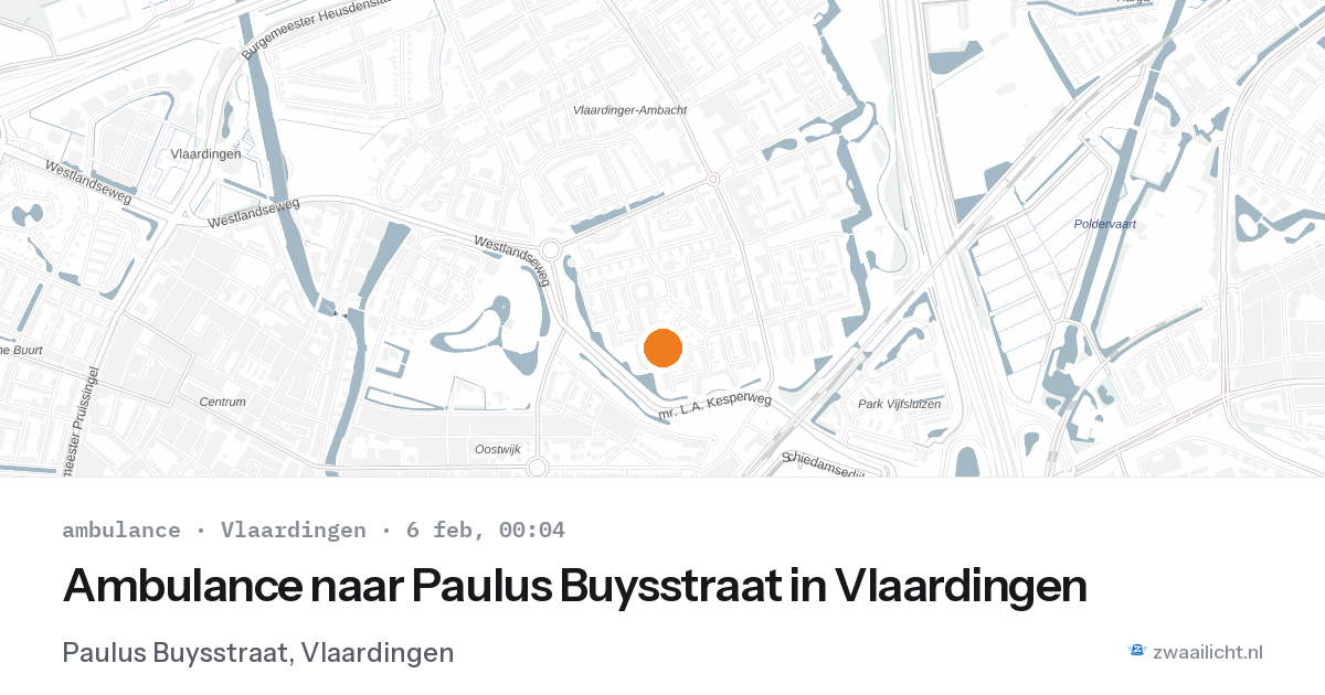 Ambulance naar Paulus Buysstraat in Vlaardingen — 5 feb 2026