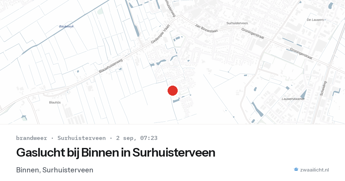 Gaslucht bij Binnen in Surhuisterveen — 2 sep 2026
