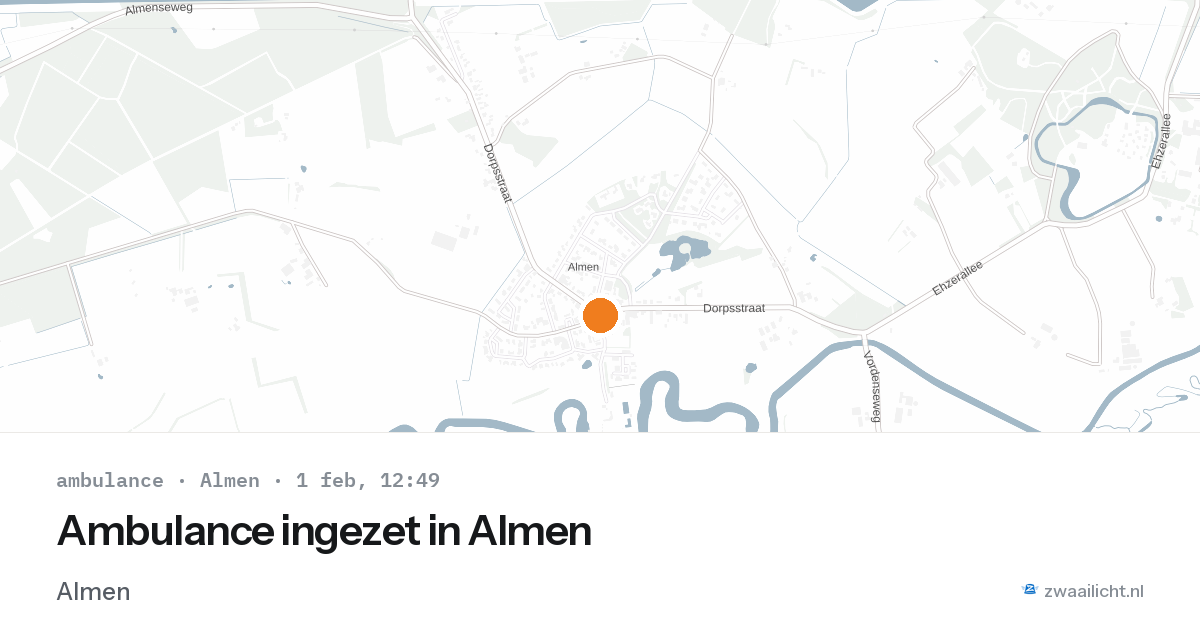 Ambulance ingezet in Almen — 1 feb 2026