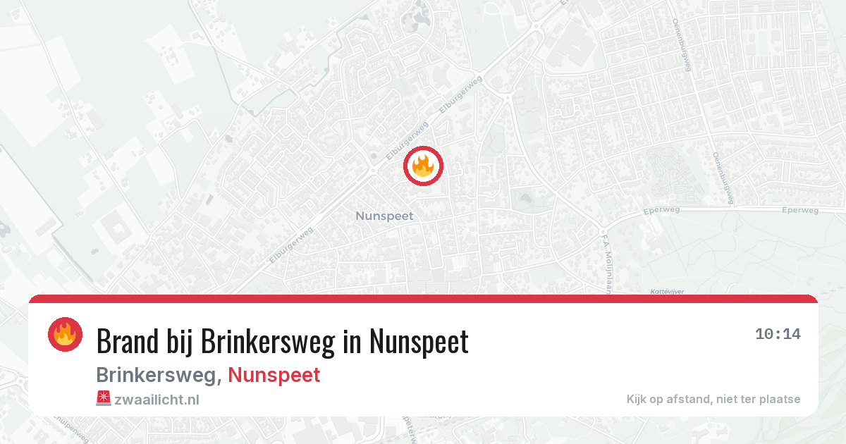 Brand bij Brinkersweg in Nunspeet — 12 aug 2026