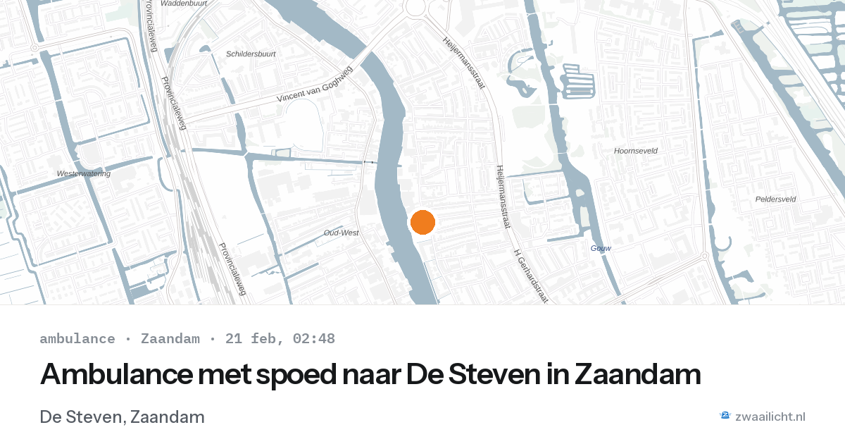 Ambulance met spoed naar De Steven in Zaandam — 21 feb 2026