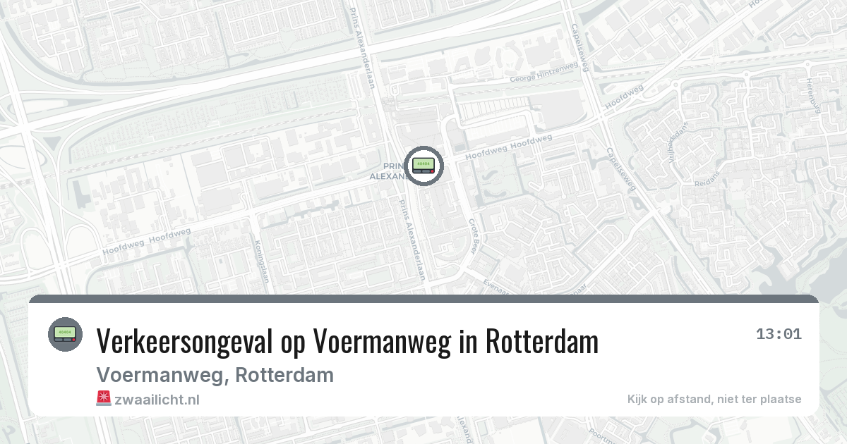 Verkeersongeval op Voermanweg in Rotterdam — 6 mrt 2026