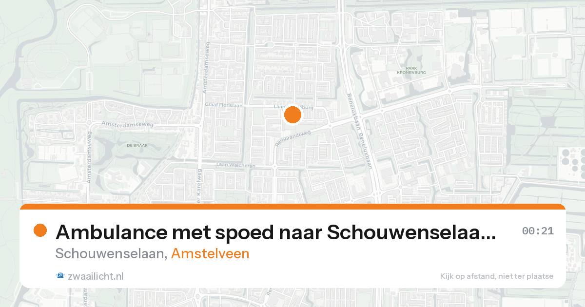 Ambulance met spoed naar Schouwenselaan in Amstelveen — 22 aug 2026