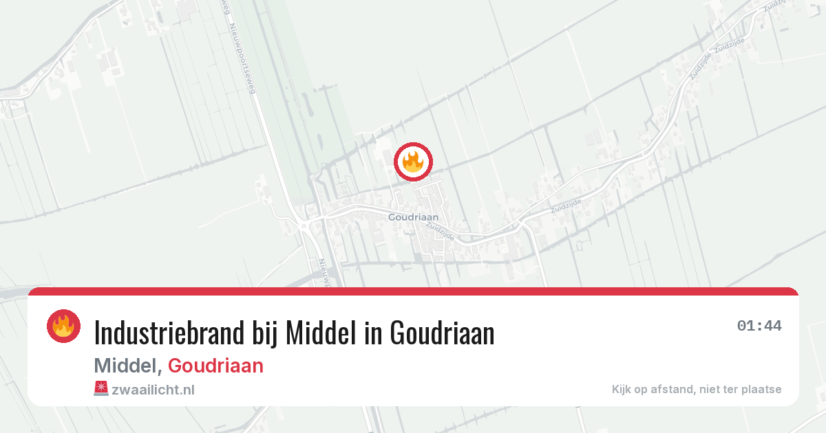 Industriebrand bij Middel in Goudriaan — 2 aug 2026