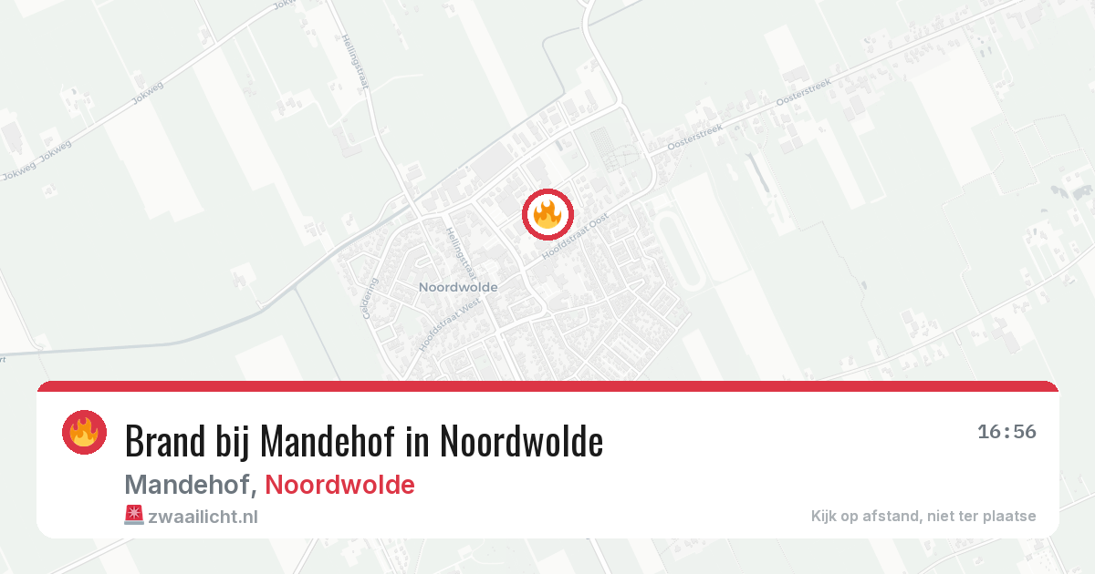 Brand bij Mandehof in Noordwolde — 10 mei 2026
