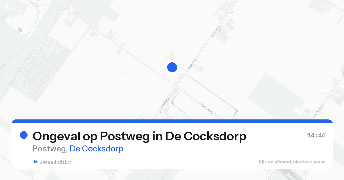 Ongeval op Postweg in De Cocksdorp — 14 aug 2026