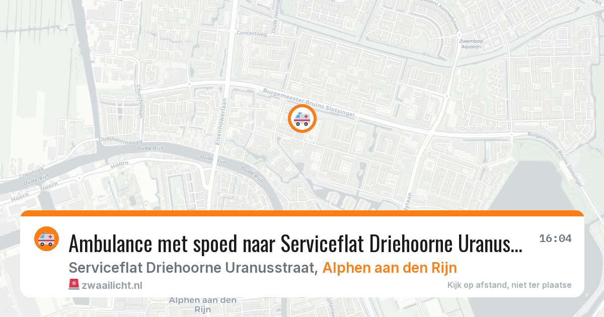Ambulance met spoed naar Serviceflat Driehoorne Uranusstraat in Alphen aan den Rijn — 11 feb 2026