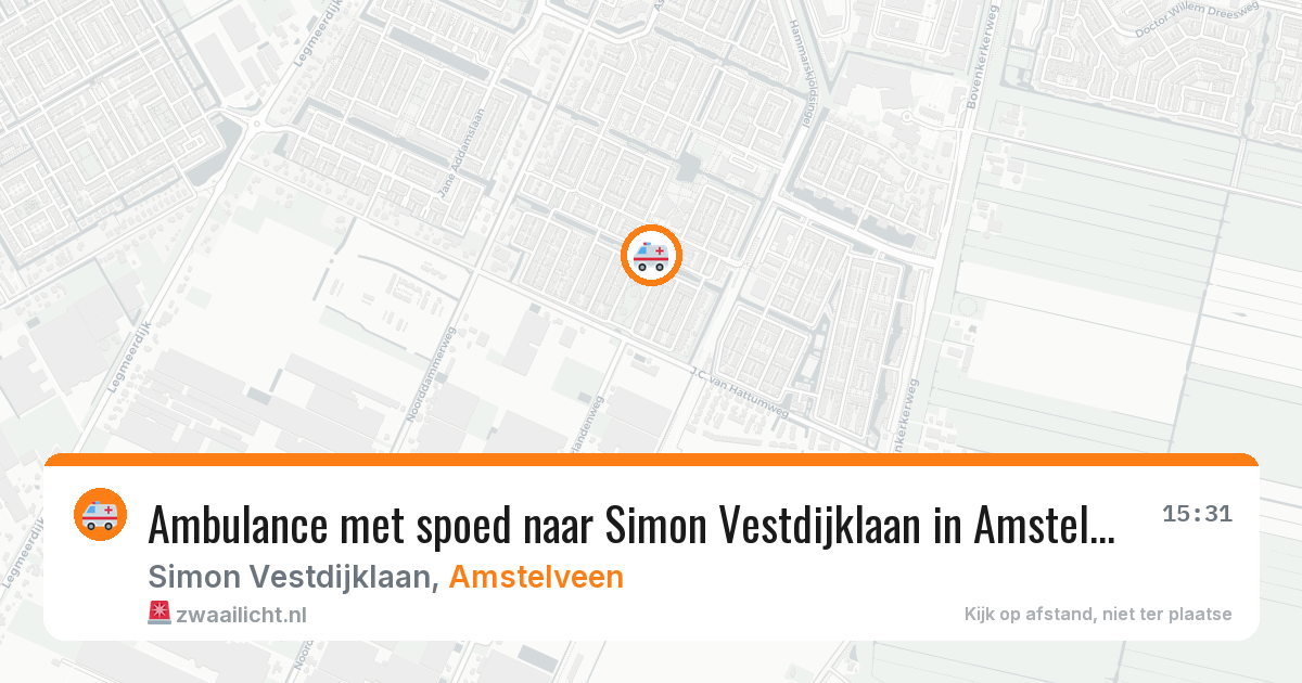 Ambulance met spoed naar Simon Vestdijklaan in Amstelveen — 20 mrt 2026