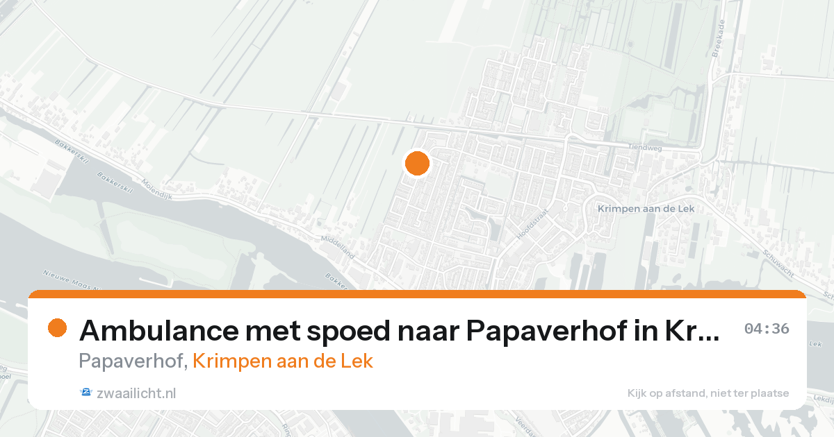 Ambulance met spoed naar Papaverhof in Krimpen aan de Lek — 16 aug 2026
