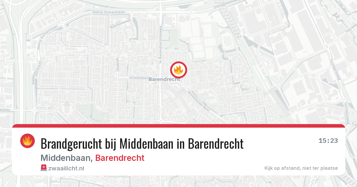 Brandgerucht bij Middenbaan in Barendrecht — 22 jul 2026