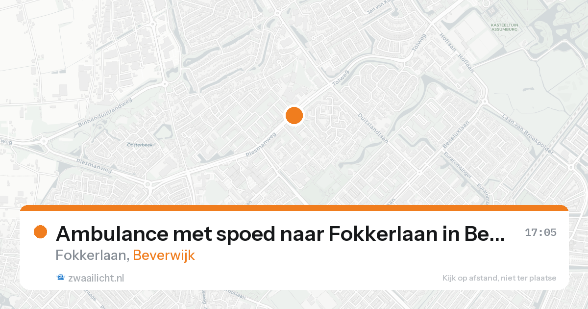 Ambulance met spoed naar Fokkerlaan in Beverwijk — 16 aug 2026