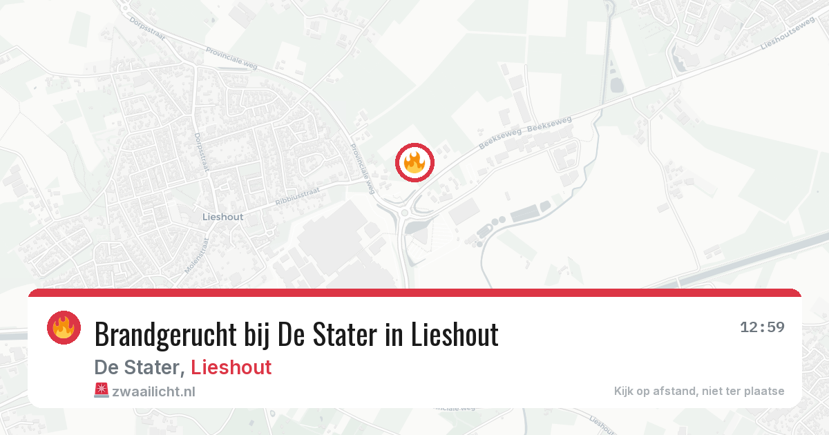 Brandgerucht bij De Stater in Lieshout — 1 jul 2026