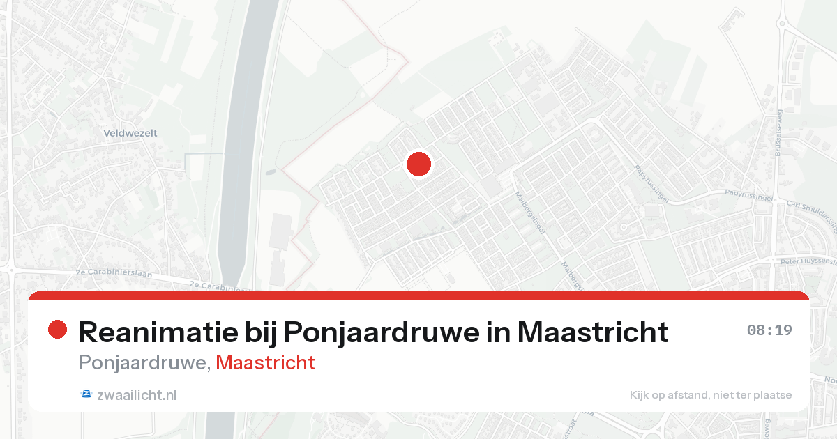 Reanimatie bij Ponjaardruwe in Maastricht — 25 aug 2026