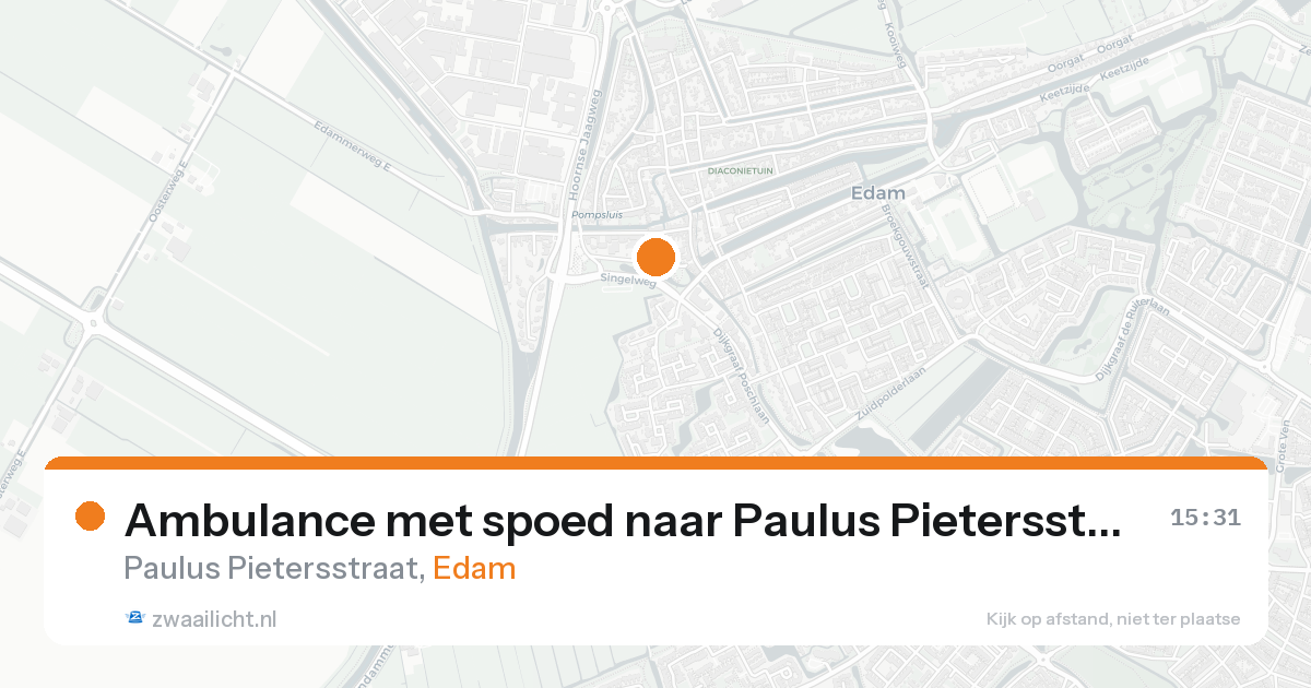 Ambulance met spoed naar Paulus Pietersstraat in Edam — 23 aug 2026