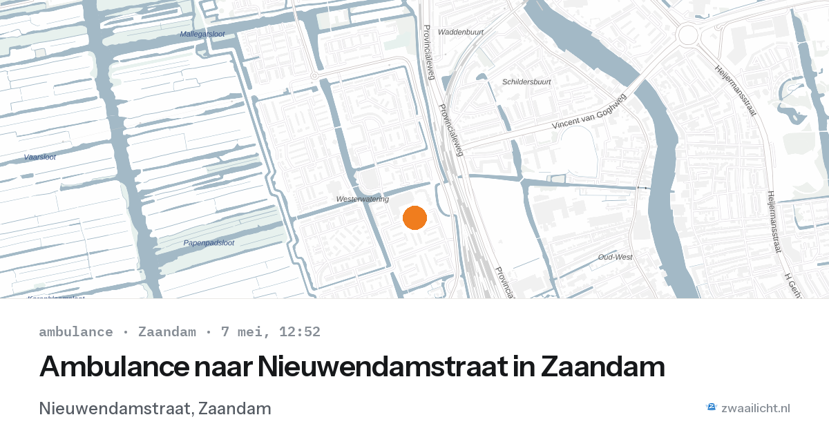 Ambulance naar Nieuwendamstraat in Zaandam — 7 mei 2026