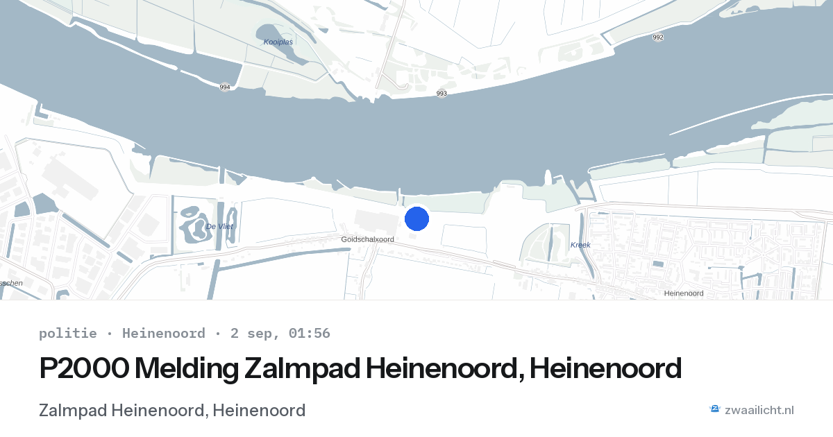 P2000 Melding Zalmpad Heinenoord, Heinenoord — 1 sep 2026