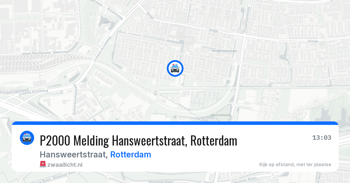 P2000 Melding Hansweertstraat, Rotterdam — 14 aug 2026