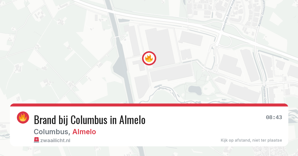 Brand bij Columbus in Almelo — 23 apr 2026