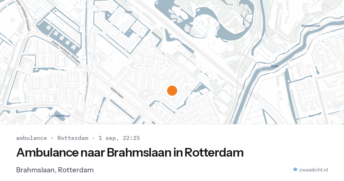 Ambulance naar Brahmslaan in Rotterdam — 1 sep 2026