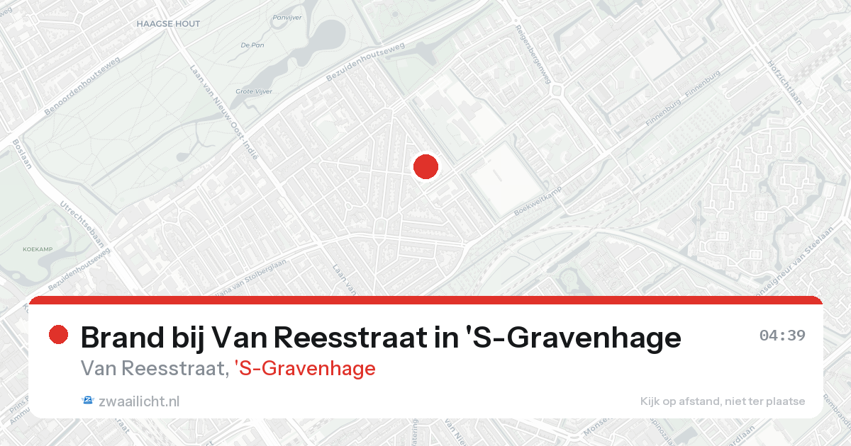 Brand bij Van Reesstraat in 'S-Gravenhage — 21 aug 2026