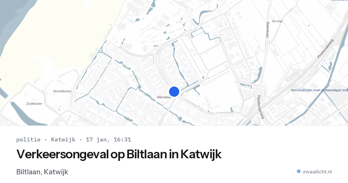 Verkeersongeval op Biltlaan in Katwijk — 17 jan 2026