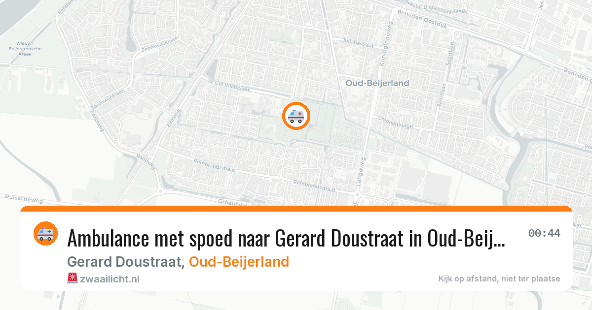Ambulance met spoed naar Gerard Doustraat in Oud-Beijerland — 10 jul 2026