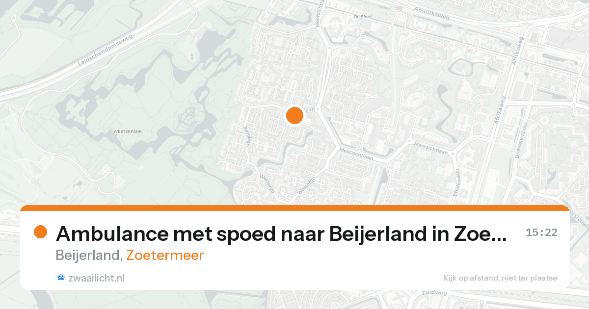 Ambulance met spoed naar Beijerland in Zoetermeer — 3 mei 2026