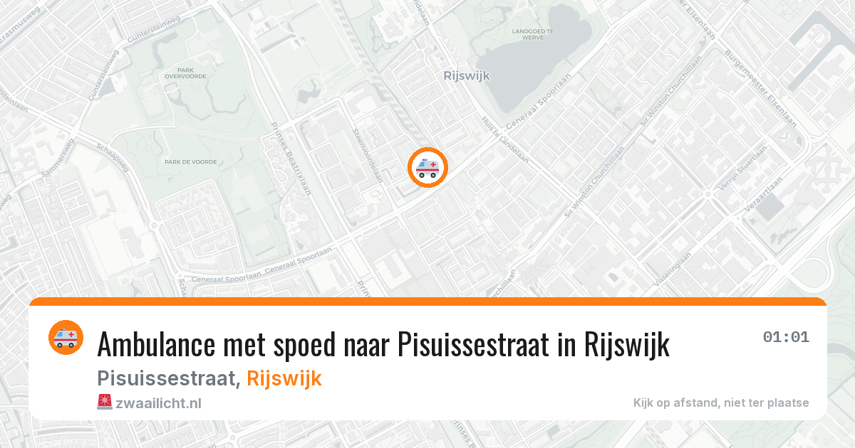 Ambulance met spoed naar Pisuissestraat in Rijswijk — 1 jul 2026
