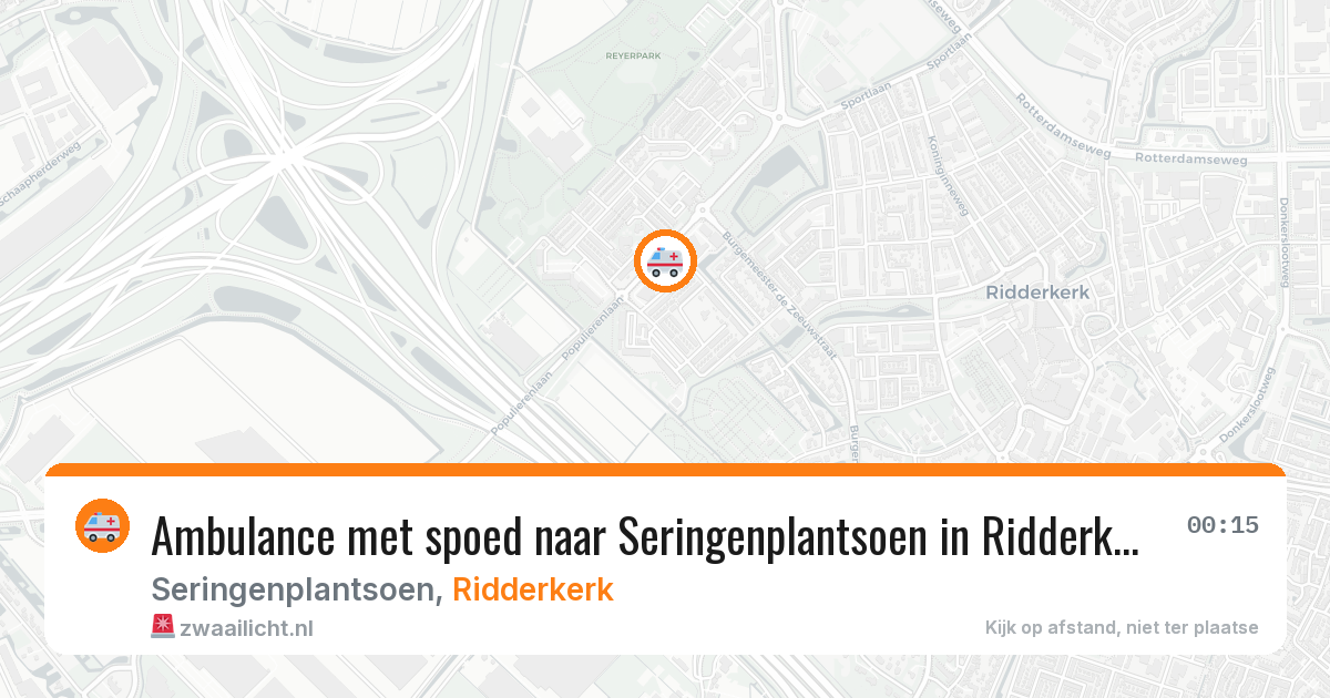 Ambulance met spoed naar Seringenplantsoen in Ridderkerk — 29 jan 2026