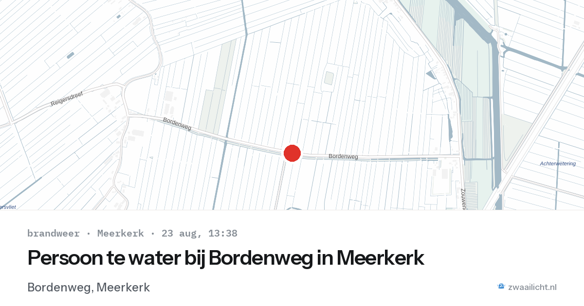 Persoon te water bij Bordenweg in Meerkerk — 23 aug 2026