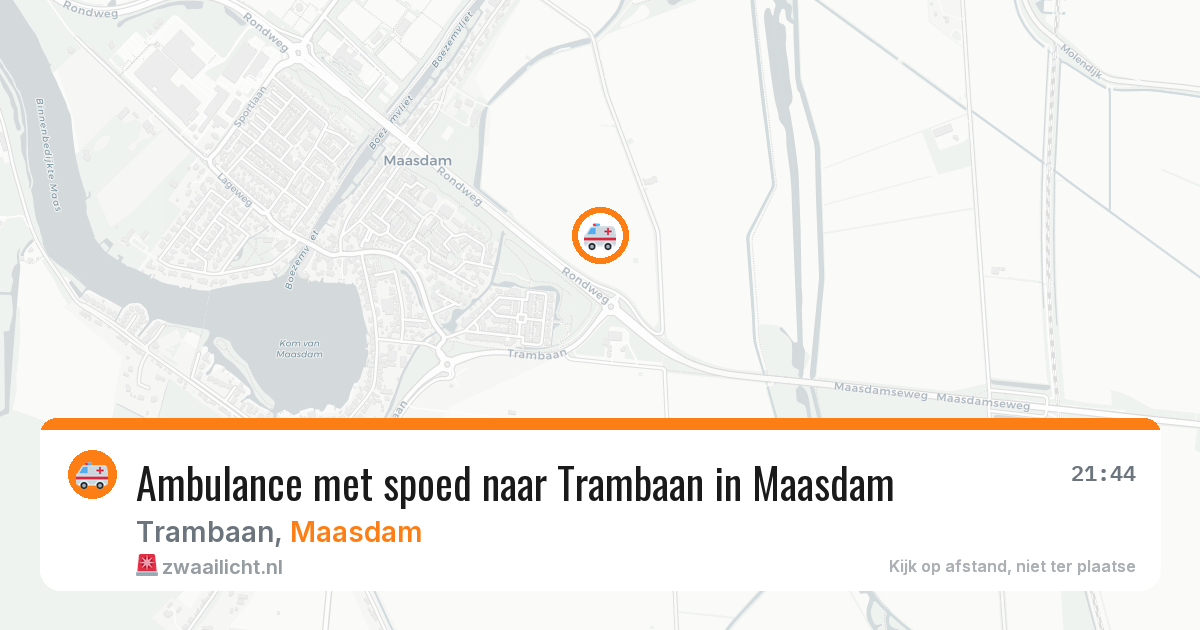 Ambulance met spoed naar Trambaan in Maasdam — 17 apr 2026