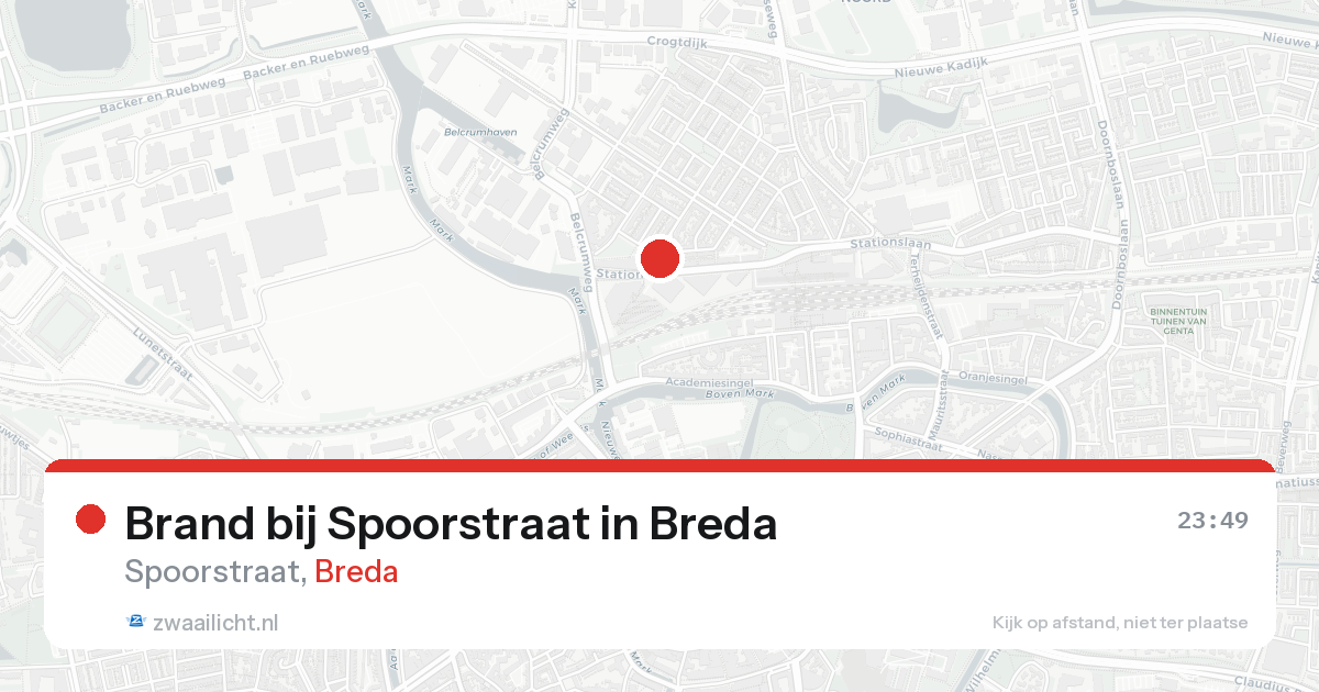 Brand bij Spoorstraat in Breda — 18 aug 2026