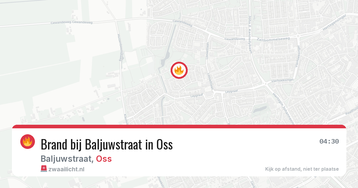 Brand bij Baljuwstraat in Oss — 4 mei 2026