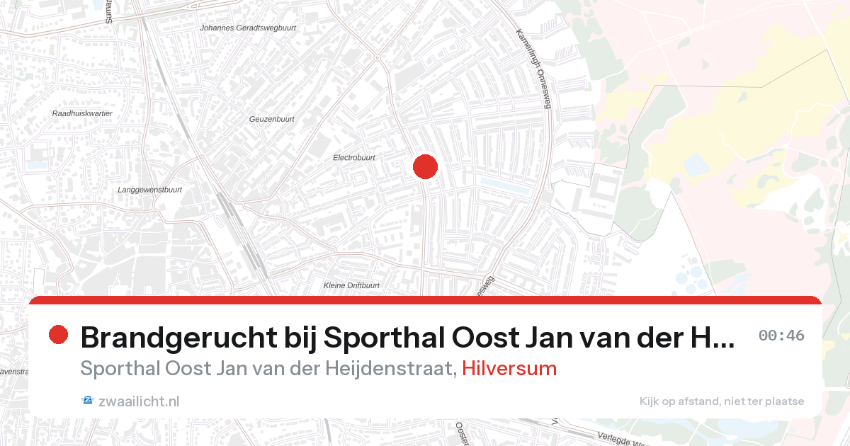 Brandgerucht bij Sporthal Oost Jan van der Heijdenstraat in Hilversum — 31 jan 2026