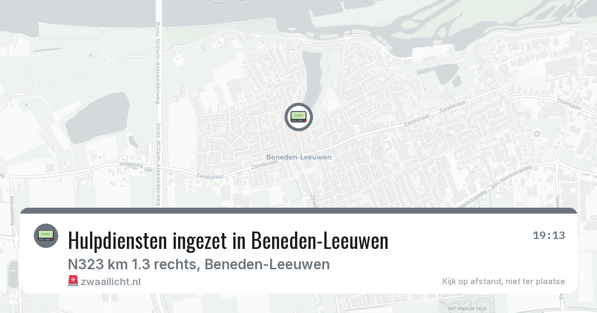 Hulpdiensten ingezet in Beneden-Leeuwen — 7 aug 2026 | 🚨 Zwaailicht.nl