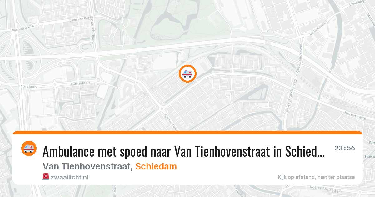 Ambulance met spoed naar Van Tienhovenstraat in Schiedam — 23 jun 2026