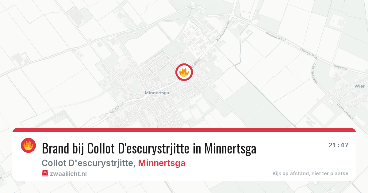 Brand bij Collot D'escurystrjitte in Minnertsga — 21 jun 2026