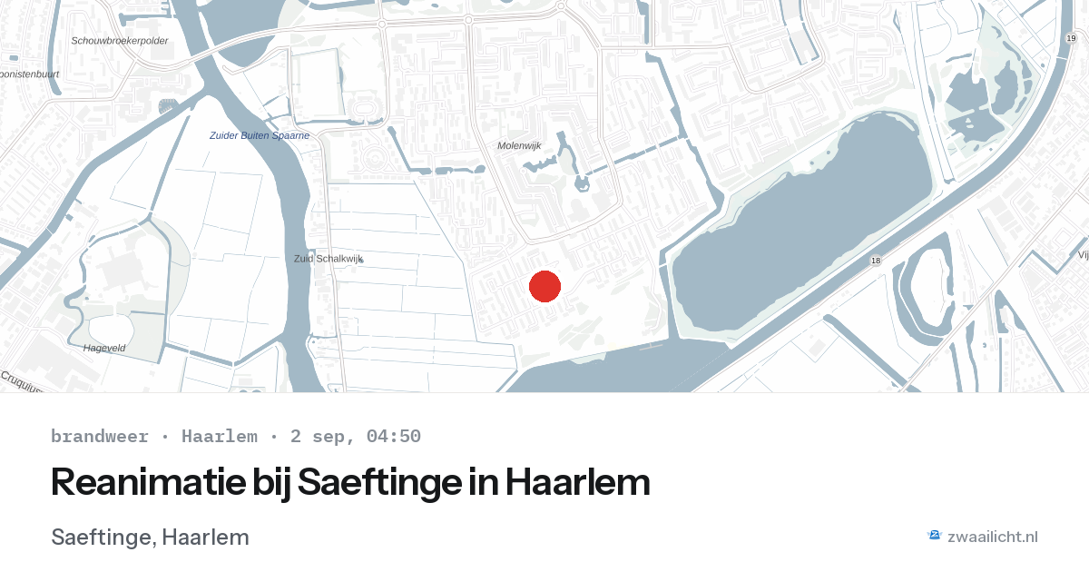 Reanimatie bij Saeftinge in Haarlem — 2 sep 2026