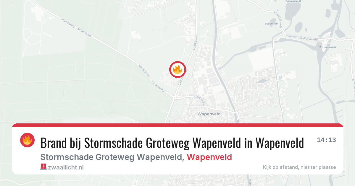 Brand bij Stormschade Groteweg Wapenveld in Wapenveld — 7 aug 2026