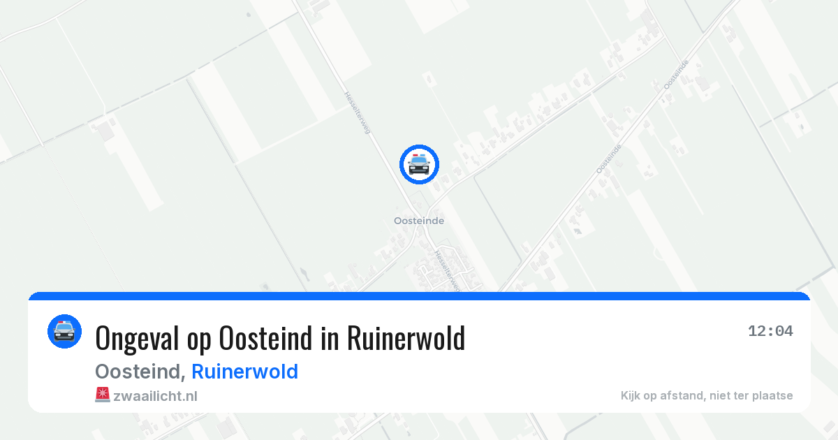 Ongeval op Oosteind in Ruinerwold — 4 jul 2026