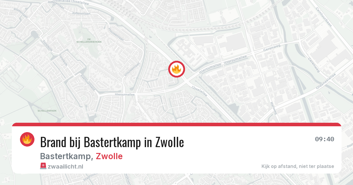 Brand bij Bastertkamp in Zwolle — 26 mei 2026