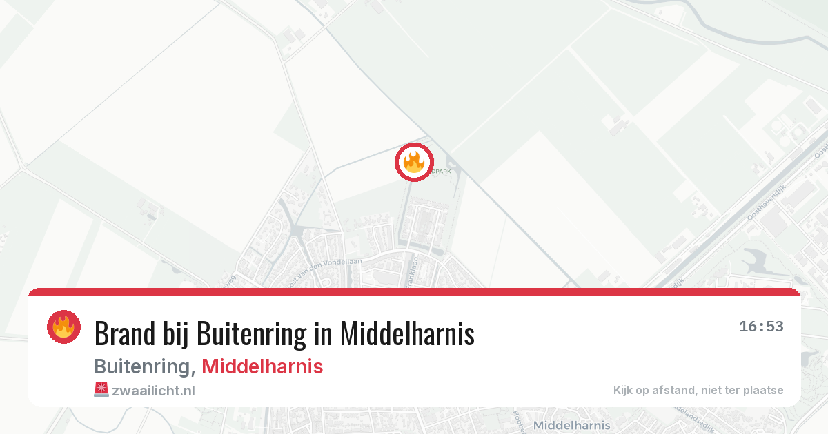Brand bij Buitenring in Middelharnis — 13 aug 2026