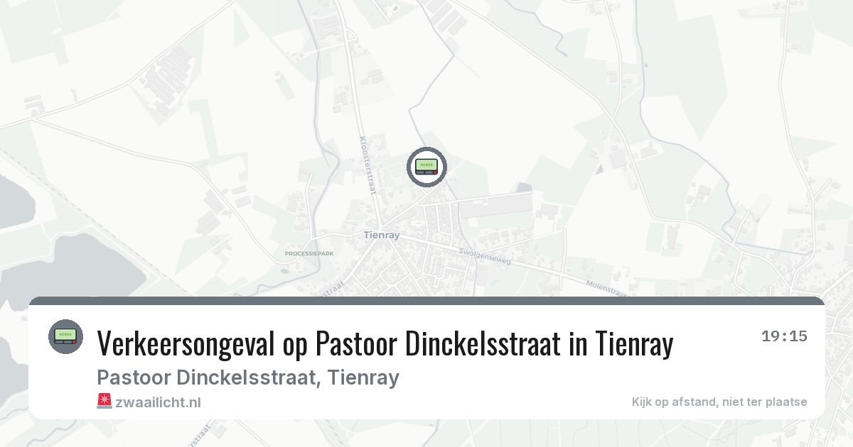 Verkeersongeval op Pastoor Dinckelsstraat in Tienray — 18 mrt 2026