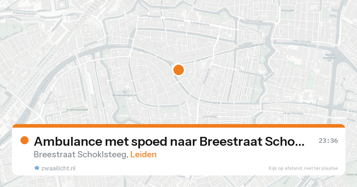 Ambulance met spoed naar Breestraat Schoklsteeg in Leiden — 11 jun 2026