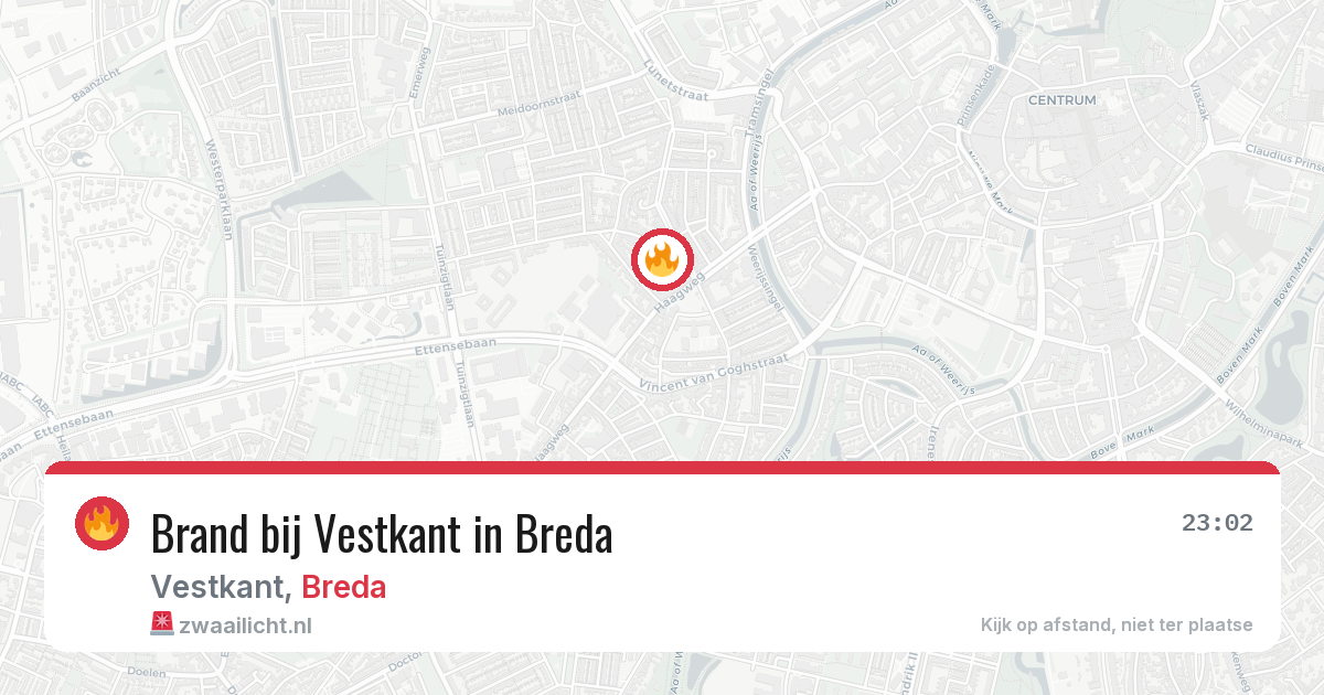 Brand bij Vestkant in Breda — 29 jul 2026